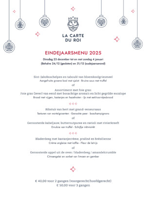 Feestdagenmenu bij La Carte du Roi – Circus Casino Resort Namur