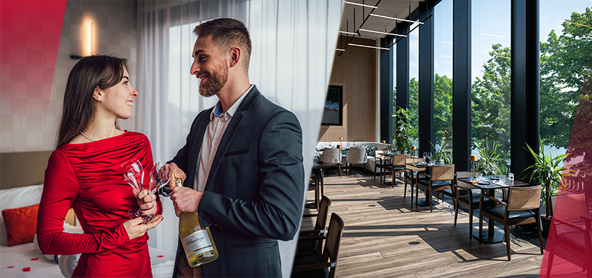 Couple profitant de l'Expérience Saint-Valentin à la La Carte du Roi